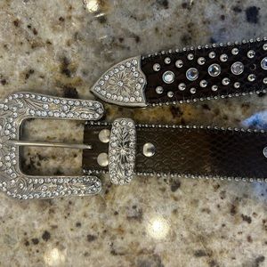 💙Sparkling leather belt